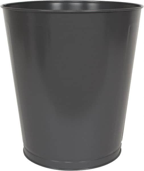 Value Collection - 28 Qt Gray Round Trash Can - Steel, 14-1/4" High - Americas Industrial Supply