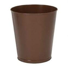 Value Collection - 28 Qt Brown Round Trash Can - Steel, 14-1/4" High - Americas Industrial Supply