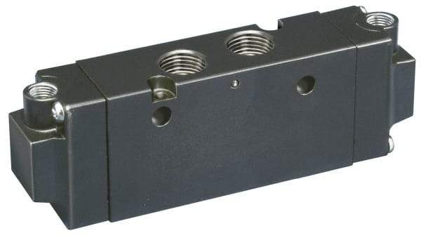 Parker - 4-Way Body Ported Stacking Solenoid Valve - 24 VDC, 2.7 CV Rate, 5.59" Long - Americas Industrial Supply