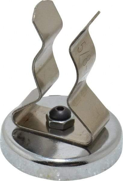 Mag-Mate - 11 Lb Max Pull Force, 1-29/32" Overall Height, 1.41" Diam, Ceramic Cup Magnet - Clamp Style, 7/8" Clamp Opening, Chrome Plated - Americas Industrial Supply