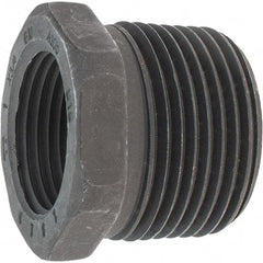 Made in USA - Size 1 x 3/4", Class 3,000, Forged Carbon Steel Black Pipe Hex Bushing - 3,000 psi, Threaded End Connection - Americas Industrial Supply