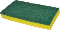 3M - 6.1" Long x 3.6" Wide x 0.7" Thick Scouring Sponge - Medium-Duty, Yellow/Green - Americas Industrial Supply