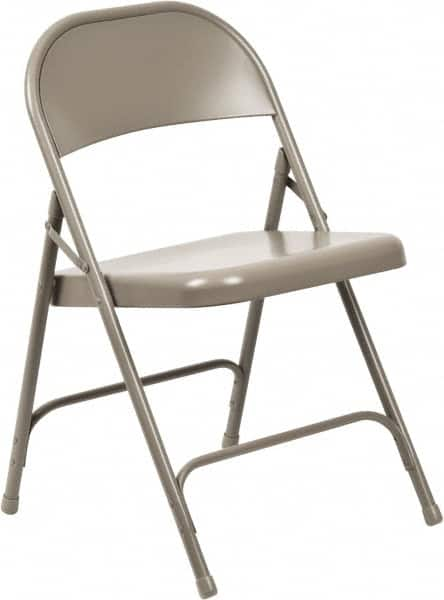 NPS - 16-5/8" Wide x 16-1/4" Deep x 29-1/2" High, Steel Standard Folding Chair - Gray - Americas Industrial Supply