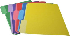 UNIVERSAL - 9-1/2 x 11-3/4", Letter Size, Blue, Green, Red, Yellow & Violet, Colored Folders with Single-Ply Tabs - 11 Point Stock, 1/3 Tab Cut Location - Americas Industrial Supply