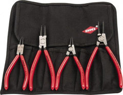 Knipex - 4 Piece, 5/16 to 2-1/2" Bore, 1/8 to 2-1/2" Shaft, Internal/External Retaining Ring Pliers Set - 0.035 to 0.07" Tip Diam Range - Americas Industrial Supply
