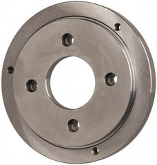Buck Chuck Company - Adapter Back Plate for 8" Diam Self Centering Lathe Chucks - A1/A2-5 Mount, 2.39" Through Hole Diam, 6.283mm ID, 7.87" OD, 0.714" Flange Height, Steel - Americas Industrial Supply