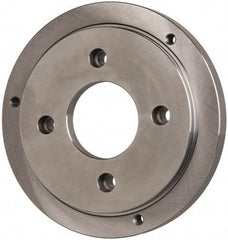 Buck Chuck Company - Adapter Back Plate for 12" Diam Self Centering Lathe Chucks - A1/A2-6 Mount, 2" Through Hole Diam, 10.221mm ID, 12.6" OD, 0.989" Flange Height, Steel - Americas Industrial Supply