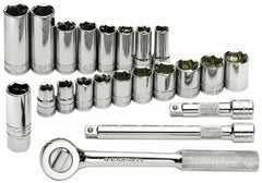 SK - 22 Piece 3/8" Drive Deep Well Socket Set - Americas Industrial Supply