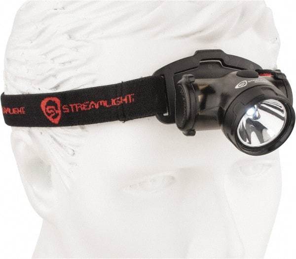 Streamlight - White LED Bulb, 50 Lumens, Hands-free Flashlight - Black Plastic Body, 2 AAA Alkaline Batteries Included - Americas Industrial Supply