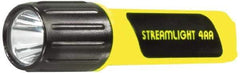 Streamlight - White LED Bulb, 100 Lumens, Industrial/Tactical Flashlight - Yellow Plastic Body, 4 AA Alkaline Batteries Included - Americas Industrial Supply