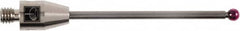 Renishaw - 0.12 Inch Ball Diameter, Carbide Stem, M4 Thread, Ruby Point Ball Tip CMM Stylus - 1.52 Inch Working Length, 0.08 Inch Stem Diameter, 1.97 Inch Overall Length - Americas Industrial Supply