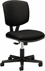 Hon - 18-3/4" High Pneumatic Height Adjustable Chair - 18" Wide x 18" Deep, 100% Polyester Seat, Black - Americas Industrial Supply