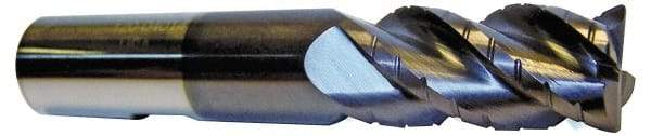 ProMax - 3/4" Diam, 1-5/8" LOC, 4 Flute Solid Carbide Roughing & Finishing Corner Radius End Mill - AlTiN Finish, 4" OAL, 3/4" Shank Diam, Weldon Shank, 40° Helix, Centercutting, Regular Length - Americas Industrial Supply