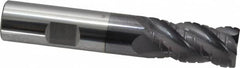 ProMax - 5/8" Diam, 1-1/4" LOC, 4 Flute Solid Carbide Roughing & Finishing Corner Radius End Mill - AlTiN Finish, 3-1/2" OAL, 5/8" Shank Diam, Weldon Shank, 40° Helix, Centercutting, Regular Length - Americas Industrial Supply