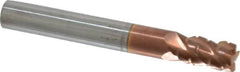 ProMax - 5/16" Diam, 1/2" LOC, 4 Flute Solid Carbide Roughing & Finishing Corner Radius End Mill - TiCN Finish, 2-1/2" OAL, 5/16" Shank Diam, Straight Shank, 40° Helix, Centercutting, Stub Length - Americas Industrial Supply
