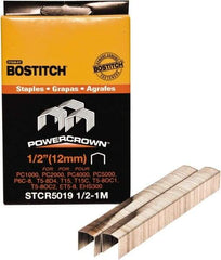 Stanley Bostitch - 1/2" Long x 7/16" Wide, 24 Gauge Crowned Construction Staple - Steel, Chisel Point - Americas Industrial Supply