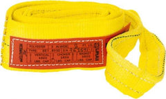 Lift-All - 8' Long x 3" Wide, 4,800 Lb Vertical Capacity, 1 Ply, Polyester Web Sling - 3,800 Lb Choker Capacity, Yellow - Americas Industrial Supply