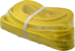 Lift-All - 12' Long x 3" Wide, 4,800 Lb Vertical Capacity, 1 Ply, Polyester Web Sling - 3,800 Lb Choker Capacity, Yellow - Americas Industrial Supply