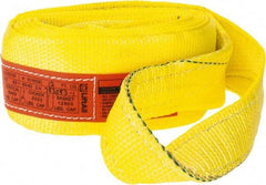 Lift-All - 12' Long x 4" Wide, 6,400 Lb Vertical Capacity, 1 Ply, Polyester Web Sling - 5,000 Lb Choker Capacity, Yellow - Americas Industrial Supply