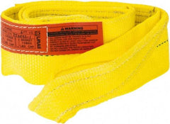 Lift-All - 6' Long x 4" Wide, 6,400 Lb Vertical Capacity, 1 Ply, Polyester Web Sling - 5,000 Lb Choker Capacity, Yellow - Americas Industrial Supply