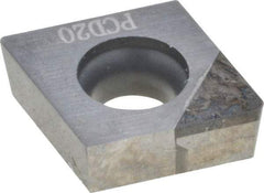 Seco - CCMW21.51 L1 Grade PCD20 Polycrystalline Diamond (PCD) Turning Insert - Uncoated, 80° Diamond, 1/4" Inscr Circle, 3/32" Thick, 1/64" Corner Radius - Americas Industrial Supply