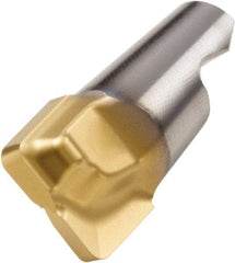 Seco - MM08 MD03 Grade F30M Carbide End Milling Tip Insert - TiAlN/TiN Finish, 2 Flutes, 0.315" Cutting Diam, 0.216" Depth of Cut, 0.268" Extension, 0.039" Cnr Rad - Americas Industrial Supply