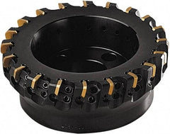 Seco - 160mm Cut Diam, 40mm Arbor Hole, 1mm Max Depth of Cut, 89° Indexable Chamfer & Angle Face Mill - 20 Inserts, SEEX 1203 Insert, Right Hand Cut, 20 Flutes, Series R220.30 - Americas Industrial Supply