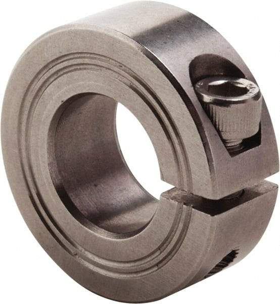 Climax Metal Products - 60mm Bore, Stainless Steel, One Piece Clamp Collar - 3-1/2" Outside Diam - Americas Industrial Supply