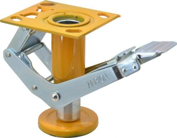 Albion - 7-1/4" Mounting Height, Position Floor Lock for 6" Diam Caster Wheels - 1-1/2" Retracted Clearance - Americas Industrial Supply