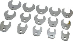 Proto - 15 Piece 1/2" Drive Open End Crowfoot Wrench Set - 1-1/16 to 2", with Clip Rail - Americas Industrial Supply