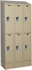 Hallowell - 6 Door, 2 Tier, Ready-Built Wardrobe & Box Lockers - Americas Industrial Supply