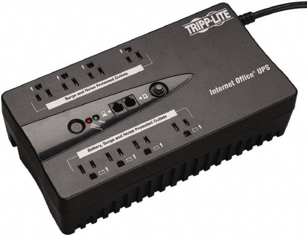 Tripp-Lite - 15 Amp, 550 VA, Flat Pack Mount Standby Backup Uninterruptible Power Supply - Backup 3-1/2 min with Full Load & 10 min with Half Load, 120 VAC Input & Output, 300 Watt Output, 1 Phases, 6 Outlets - Americas Industrial Supply