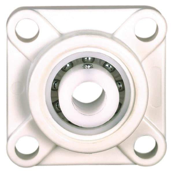 Made in USA - 3-25/64" OAL x 1-3/32" OAH Mounted Bearing/Pillow Block - 78 Lb Dyn Cap, Polyester - Americas Industrial Supply