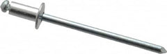 RivetKing - Size 42 Dome Head Aluminum Open End Blind Rivet - Steel Mandrel, 0.063" to 1/8" Grip, 1/4" Head Diam, 0.129" to 0.133" Hole Diam, 0.275" Length Under Head, 1/8" Body Diam - Americas Industrial Supply