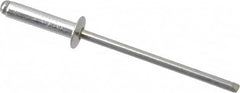 RivetKing - Size 46 Dome Head Aluminum Open End Blind Rivet - Steel Mandrel, 0.313" to 3/8" Grip, 1/4" Head Diam, 0.129" to 0.133" Hole Diam, 0.525" Length Under Head, 1/8" Body Diam - Americas Industrial Supply