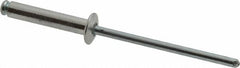 RivetKing - Size 48 Dome Head Aluminum Open End Blind Rivet - Steel Mandrel, 0.376" to 1/2" Grip, 1/4" Head Diam, 0.129" to 0.133" Hole Diam, 0.65" Length Under Head, 1/8" Body Diam - Americas Industrial Supply