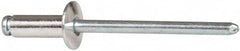 RivetKing - Size 54 Dome Head Aluminum Open End Blind Rivet - Steel Mandrel, 0.188" to 1/4" Grip, 0.312" Head Diam, 0.16" to 0.164" Hole Diam, 0.425" Length Under Head, 5/32" Body Diam - Americas Industrial Supply