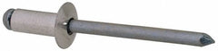 RivetKing - Size 64 Dome Head Aluminum Open End Blind Rivet - Steel Mandrel, 0.188" to 1/4" Grip, 3/8" Head Diam, 0.192" to 0.196" Hole Diam, 0.45" Length Under Head, 3/16" Body Diam - Americas Industrial Supply