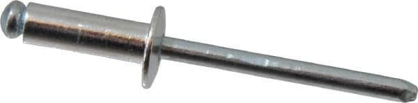 RivetKing - Size 66 Dome Head Aluminum Open End Blind Rivet - Steel Mandrel, 0.251" to 3/8" Grip, 3/8" Head Diam, 0.192" to 0.196" Hole Diam, 0.575" Length Under Head, 3/16" Body Diam - Americas Industrial Supply