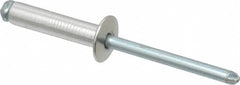 RivetKing - Size 610 Dome Head Aluminum Open End Blind Rivet - Steel Mandrel, 0.501" to 5/8" Grip, 3/8" Head Diam, 0.192" to 0.196" Hole Diam, 0.825" Length Under Head, 3/16" Body Diam - Americas Industrial Supply