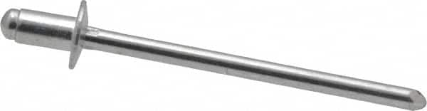 RivetKing - Size 41 Dome Head Aluminum Open End Blind Rivet - Aluminum Mandrel, 0.02" to 0.062" Grip, 1/4" Head Diam, 0.129" to 0.133" Hole Diam, 0.212" Length Under Head, 1/8" Body Diam - Americas Industrial Supply