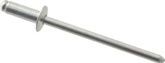 RivetKing - Size 43 Dome Head Aluminum Open End Blind Rivet - Aluminum Mandrel, 0.126" to 0.187" Grip, 1/4" Head Diam, 0.129" to 0.133" Hole Diam, 0.337" Length Under Head, 1/8" Body Diam - Americas Industrial Supply