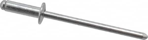 RivetKing - Size 44 Dome Head Aluminum Open End Blind Rivet - Aluminum Mandrel, 0.188" to 1/4" Grip, 1/4" Head Diam, 0.129" to 0.133" Hole Diam, 0.4" Length Under Head, 1/8" Body Diam - Americas Industrial Supply