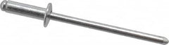 RivetKing - Size 44 Dome Head Aluminum Open End Blind Rivet - Aluminum Mandrel, 0.188" to 1/4" Grip, 1/4" Head Diam, 0.129" to 0.133" Hole Diam, 0.4" Length Under Head, 1/8" Body Diam - Americas Industrial Supply