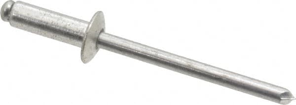 RivetKing - Size 66 Dome Head Aluminum Open End Blind Rivet - Aluminum Mandrel, 0.251" to 3/8" Grip, 3/8" Head Diam, 0.192" to 0.198" Hole Diam, 0.575" Length Under Head, 3/16" Body Diam - Americas Industrial Supply