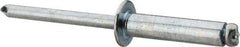 RivetKing - Size 610 Dome Head Steel Open End Blind Rivet - Steel Mandrel, 0.501" to 5/8" Grip, 3/8" Head Diam, 0.192" to 0.196" Hole Diam, 0.825" Length Under Head, 3/16" Body Diam - Americas Industrial Supply