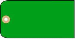 NMC - 2-1/8" High x 4-1/4" Long, Safety & Facility Blank Tag - 1 Side, Green Cardstock - Americas Industrial Supply