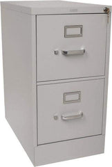 Hon - 15" Wide x 29" High x 25" Deep, 2 Drawer Vertical File with Lock - Steel, Light Gray - Americas Industrial Supply