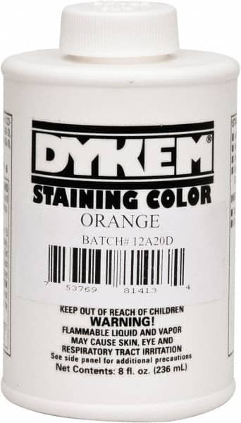 Dykem - 8 Ounce Orange Staining Color - Brush in Cap Container - Americas Industrial Supply