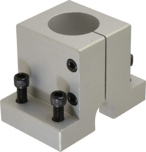 80/20 Inc. - 3-7/8 Inch Wide x 3 Inch High x 2-1/2 Inch Deep Single Shaft Stanchion Base - 1.505 Inch Hole x 0.328 Inch Bolt Hole Diameter - Americas Industrial Supply